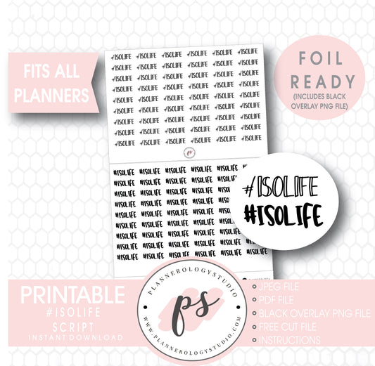 #Isolife Script Digital Printable Planner Stickers (Foil Ready) - Plannerologystudio