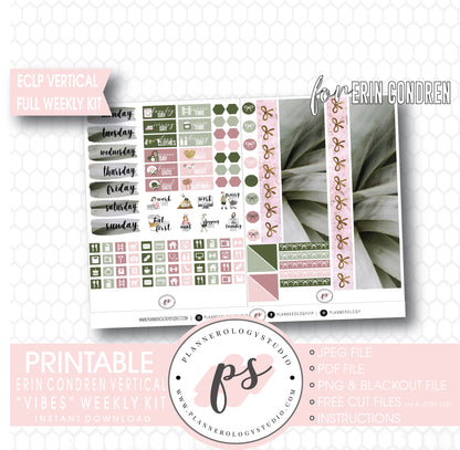 Vibes Stock Photo Full Weekly Kit Printable Planner Digital Stickers (for use with Erin Condren Vertical) - Plannerologystudio