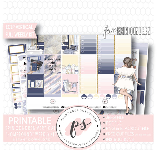 Homebound Full Weekly Kit Printable Planner Digital Stickers (for use with Erin Condren Vertical) - Plannerologystudio