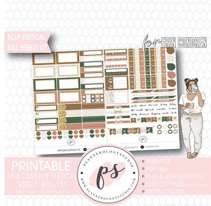 Homely Full Weekly Kit Printable Planner Digital Stickers (for use with Erin Condren Vertical) - Plannerologystudio