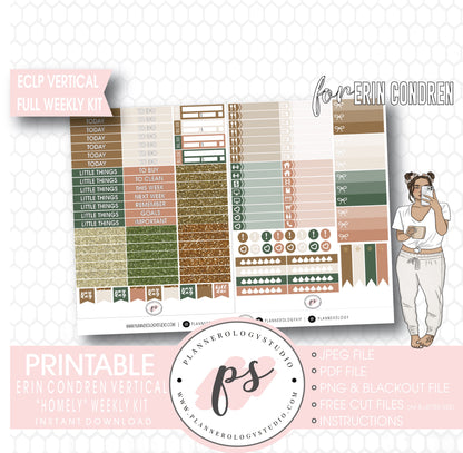 Homely Full Weekly Kit Printable Planner Digital Stickers (for use with Erin Condren Vertical) - Plannerologystudio