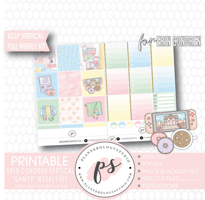 Gamer Full Weekly Kit Printable Planner Digital Stickers (for use with Standard Vertical A5 Wide Planners)