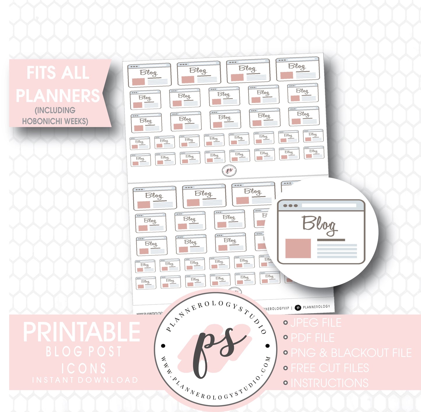 Blog Post Icon Digital Printable Planner Stickers