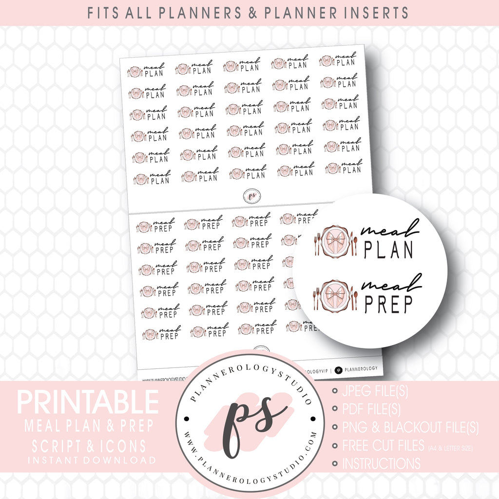 Meal Prep Icon Planner Stamps