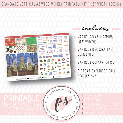 Hogwarts Christmas Weekly Digital Printable Planner Stickers Kit (for use with Standard Vertical A5 Wide Planners)