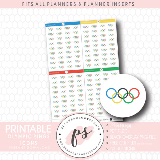 Olympic Rings Bujo Emoticon Icon Digital Printable Planner Stickers