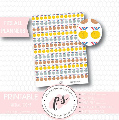 Medals (Gold, Silver & Bronze) Icons Printable Planner Stickers - Plannerologystudio