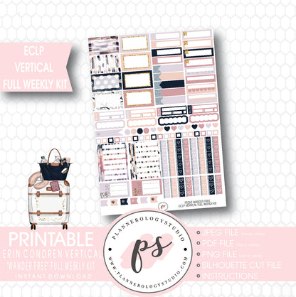 Wander Free Full Weekly Kit Printable Planner Stickers (for use with ECLP Vertical) - Plannerologystudio