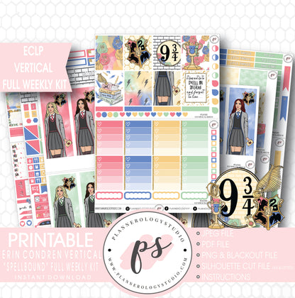 Spellbound (Harry Potter) Full Weekly Kit Printable Planner Stickers (for use with ECLP Vertical) - Plannerologystudio