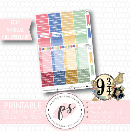 Spellbound (Harry Potter) Full Weekly Kit Printable Planner Stickers (for use with ECLP Vertical) - Plannerologystudio