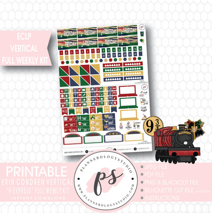 H Express (Harry Potter) Full Weekly Kit Printable Planner Stickers (for use with ECLP Vertical) - Plannerologystudio