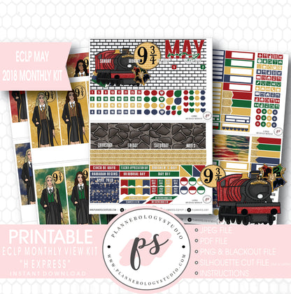 H Express (Harry Potter) May 2018 Monthly View Kit Digital Printable Planner Stickers (for use with Erin Condren) - Plannerologystudio