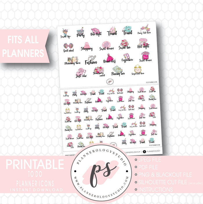 To Do Planner Icons Digital Printable Planner Stickers - Plannerologystudio