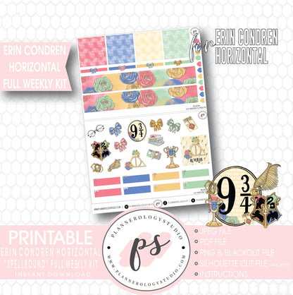 Spellbound (Harry Potter) Full Weekly Kit Printable Planner Stickers (for use with ECLP Horizontal) - Plannerologystudio