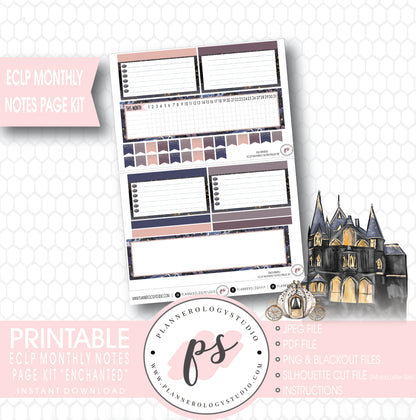 Enchanted Halloween Monthly Notes Page Kit Digital Printable Planner Stickers (for use with Erin Condren) - Plannerologystudio