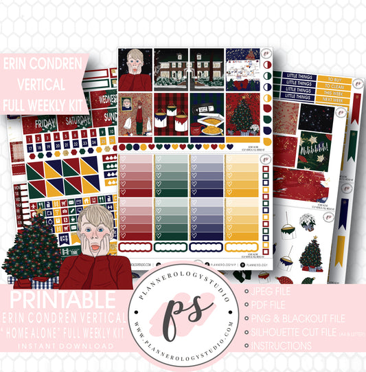 Home Alone Inspired Christmas Full Weekly Kit Printable Planner Stickers (for use with Erin Condren Vertical) - Plannerologystudio