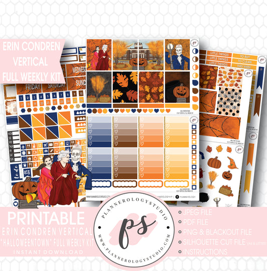 Halloweentown Full Weekly Kit Printable Planner Digital Stickers (for use with Erin Condren Vertical) - Plannerologystudio