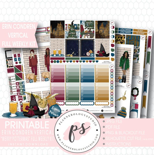 Merry Pottermas (Harry Potter) Christmas Full Weekly Kit Printable Planner Digital Stickers (for use with Erin Condren Vertical) - Plannerologystudio