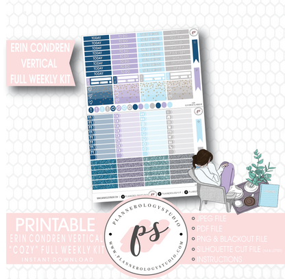 Cozy Winter Full Weekly Kit Printable Planner Stickers (for use with Erin Condren Vertical) - Plannerologystudio