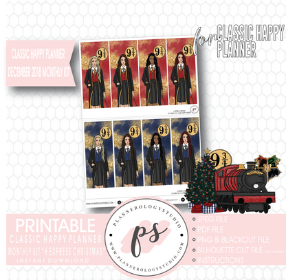 H Express Christmas (Harry Potter) Christmas December 2018 Monthly View Kit Digital Printable Planner Stickers (for use with Classic Happy Planner) - Plannerologystudio