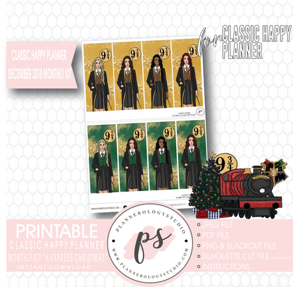 H Express Christmas (Harry Potter) Christmas December 2018 Monthly View Kit Digital Printable Planner Stickers (for use with Classic Happy Planner) - Plannerologystudio