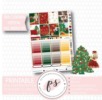 'Tis the Season Christmas Full Weekly Kit Printable Planner Stickers (for use with Erin Condren Vertical) - Plannerologystudio