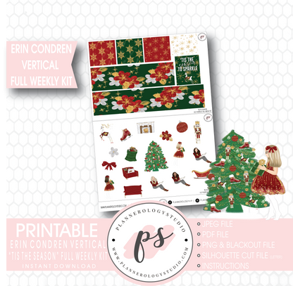 'Tis the Season Christmas Full Weekly Kit Printable Planner Stickers (for use with Erin Condren Vertical) - Plannerologystudio