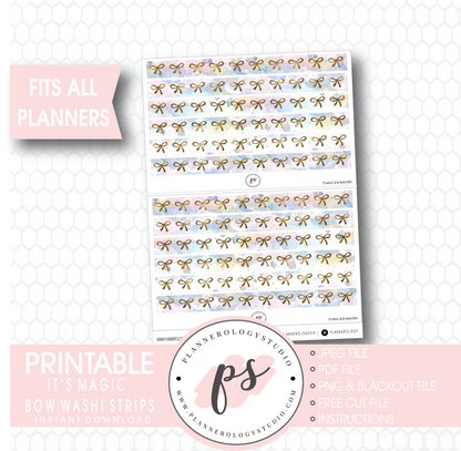 It's Magic Watercolour Pattern Bow Icon Washi Strip Digital Printable Planner Stickers - Plannerologystudio