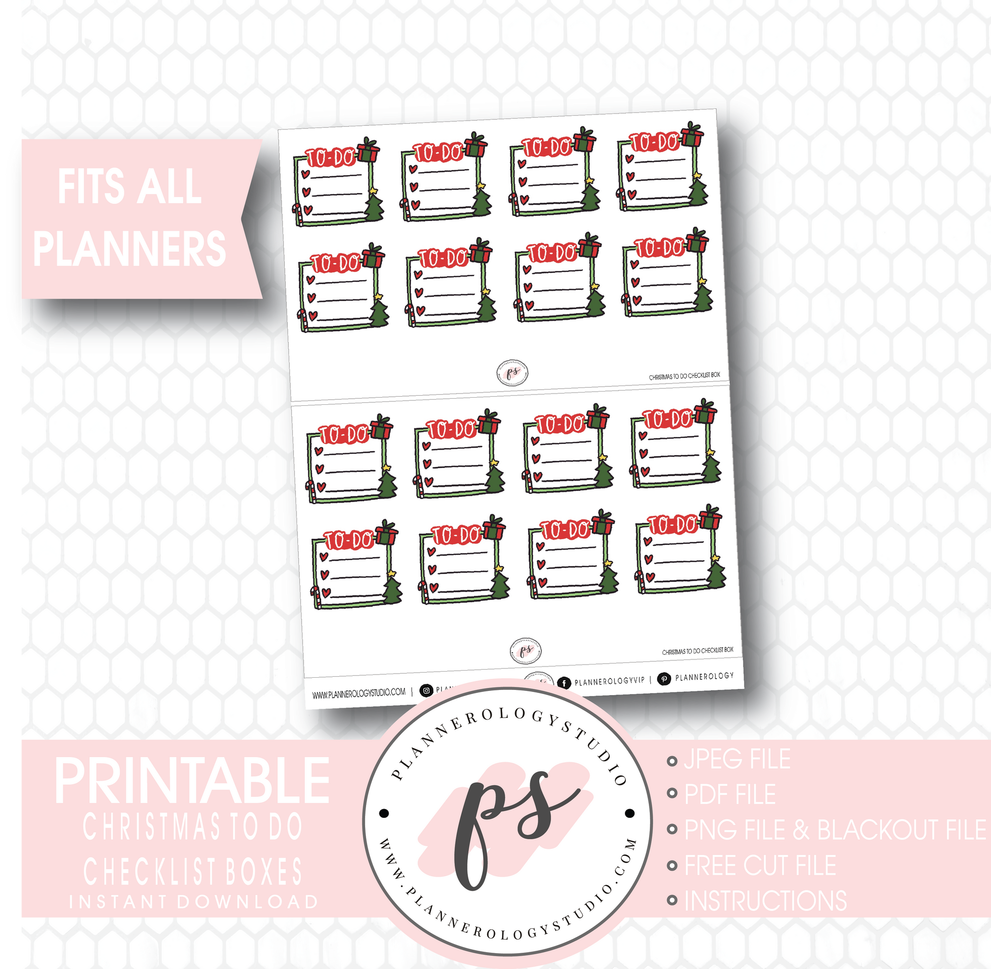 Christmas To Do Checklist Box Digital Printable Planner Stickers - Plannerologystudio