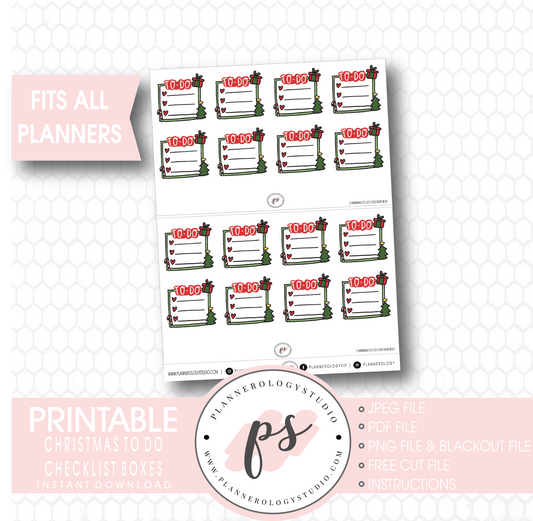 Christmas To Do Checklist Box Digital Printable Planner Stickers - Plannerologystudio