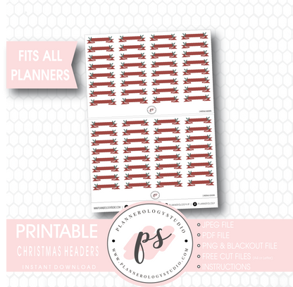 Christmas Headers Digital Printable Planner Stickers - Plannerologystudio