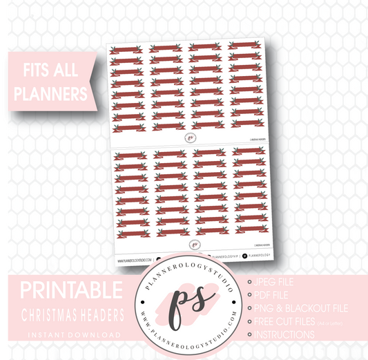 Christmas Headers Digital Printable Planner Stickers - Plannerologystudio