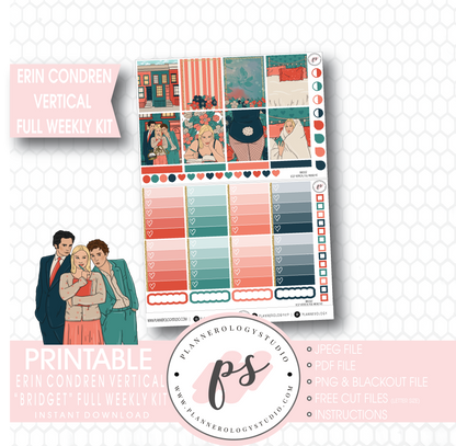 Bridget (Bridget Jones's Diary) Full Weekly Kit Printable Planner Stickers (for use with Erin Condren Vertical) - Plannerologystudio