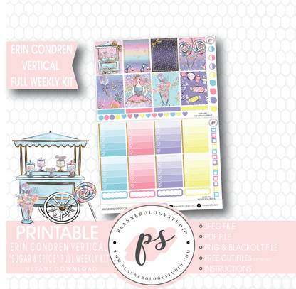 Sugar & Spice Full Weekly Kit Printable Planner Stickers (for use with Erin Condren Vertical) - Plannerologystudio