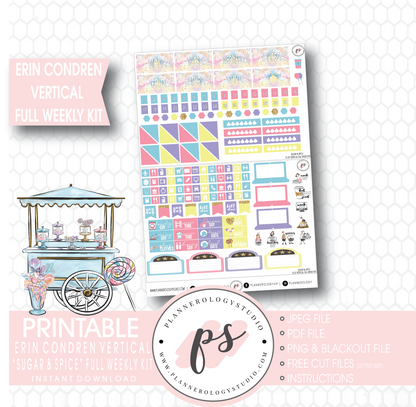 Sugar & Spice Full Weekly Kit Printable Planner Stickers (for use with Erin Condren Vertical) - Plannerologystudio