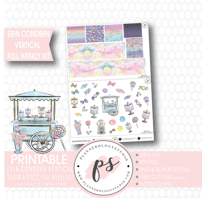 Sugar & Spice Full Weekly Kit Printable Planner Stickers (for use with Erin Condren Vertical) - Plannerologystudio