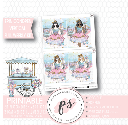Sugar & Spice Full Weekly Kit Printable Planner Stickers (for use with Erin Condren Vertical) - Plannerologystudio