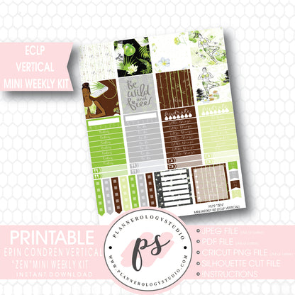 "Zen" (Yoga) Mini Weekly Kit Printable Planner Stickers (for use with ECLP Vertical) - Plannerologystudio