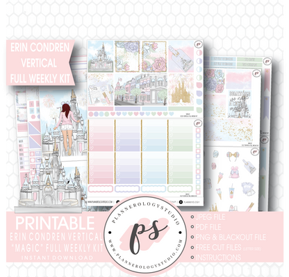 Magic (Disney Inspired) Full Weekly Kit Printable Planner Stickers (for use with Erin Condren Vertical) - Plannerologystudio