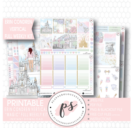 Magic (Disney Inspired) Full Weekly Kit Printable Planner Stickers (for use with Erin Condren Vertical) - Plannerologystudio