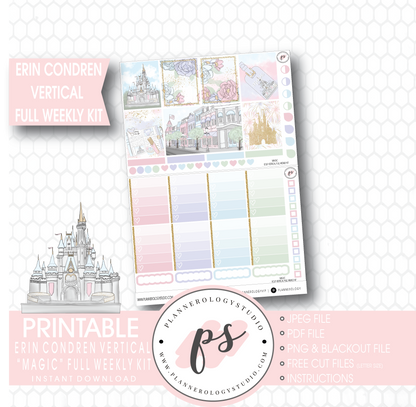 Magic (Disney Inspired) Full Weekly Kit Printable Planner Stickers (for use with Erin Condren Vertical) - Plannerologystudio