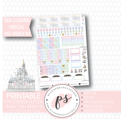 Magic (Disney Inspired) Full Weekly Kit Printable Planner Stickers (for use with Erin Condren Vertical) - Plannerologystudio