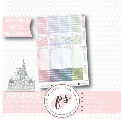 Magic (Disney Inspired) Full Weekly Kit Printable Planner Stickers (for use with Erin Condren Vertical) - Plannerologystudio