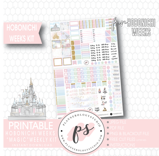 Magic (Disney Inspired) Full Weekly Kit Printable Planner Stickers (for use with Hobonichi Weeks) - Plannerologystudio