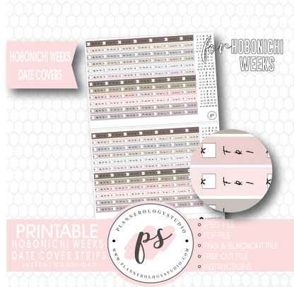 Hobonichi Weeks Date Cover Strips Digital Printable Planner Stickers - Plannerologystudio