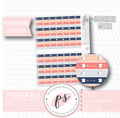 Hobonichi Weeks Spring Colours Date Cover Strips Digital Printable Planner Stickers - Plannerologystudio