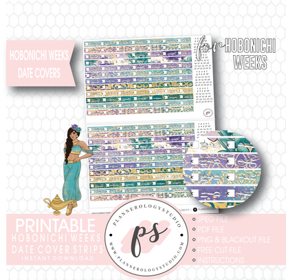 Hobonichi Weeks Whole New World (Aladdin Inspired) Date Cover Strips Digital Printable Planner Stickers - Plannerologystudio