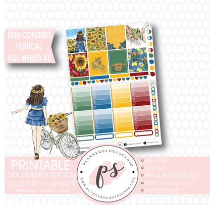 Dolce Vita Full Weekly Kit Printable Planner Stickers (for use with Erin Condren Vertical) - Plannerologystudio