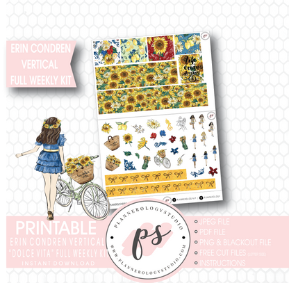 Dolce Vita Full Weekly Kit Printable Planner Stickers (for use with Erin Condren Vertical) - Plannerologystudio