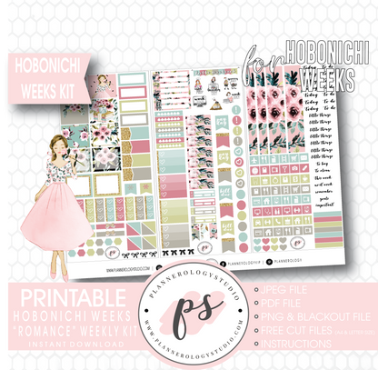 Romance Weekly Kit Printable Digital Planner Stickers (for use with Hobonichi Weeks) - Plannerologystudio
